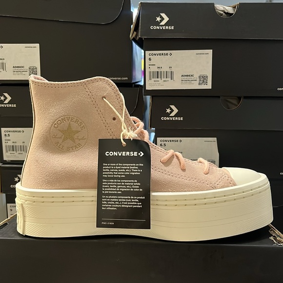 NWT Converse Chuck Taylor All Star Modern Lift Platform Mono Suede - A04663C - Picture 11 of 11